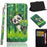 Pattern Printing Leather Wallet Shell for iPhone XR 6.1 inch - Panda Pattern - 1