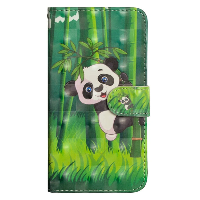 Pattern Printing Leather Wallet Shell for iPhone XR 6.1 inch - Panda Pattern - 2