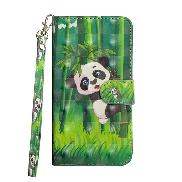 Pattern Printing Leather Wallet Shell for iPhone XR 6.1 inch - Panda Pattern - 3
