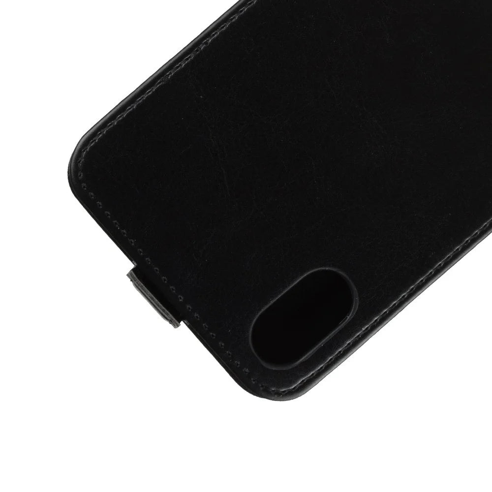 Crazy Horse Vertical Flip Card Holder Leather Case for iPhone XR 6.1-inch - Black - 4