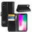 For iPhone XR Phone Cases Genuine Split Leather Wallet Mobile Cover Stand - Black - 1