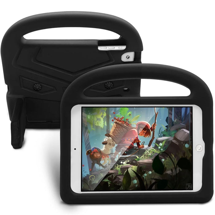For iPad Mini 4/3/2/1 Sparrow Pattern Shockproof Kids Friendly EVA Phone Protection Case with Kickstand - Black - 1