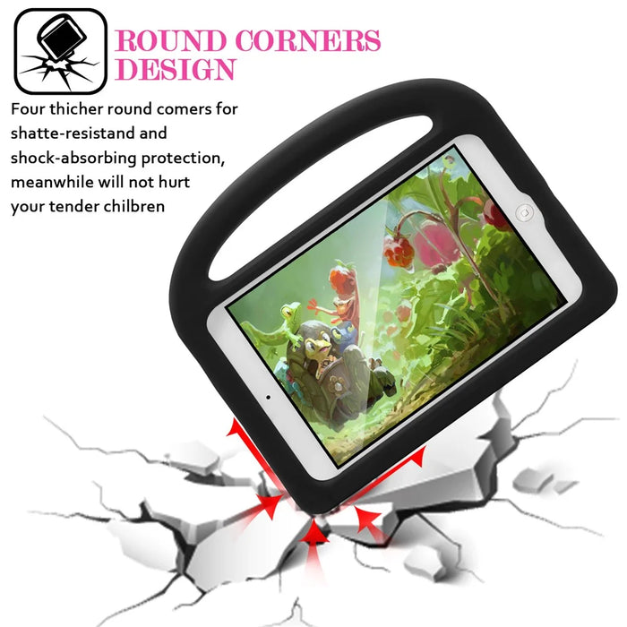 For iPad Mini 4/3/2/1 Sparrow Pattern Shockproof Kids Friendly EVA Phone Protection Case with Kickstand - Black - 5
