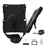 For iPad 9.7 (2018) / 9.7 (2017) X-Shape 360 Degree Swivel PC + TPU Combo Kickstand Case  with Shoulder Strap - All Black - 1