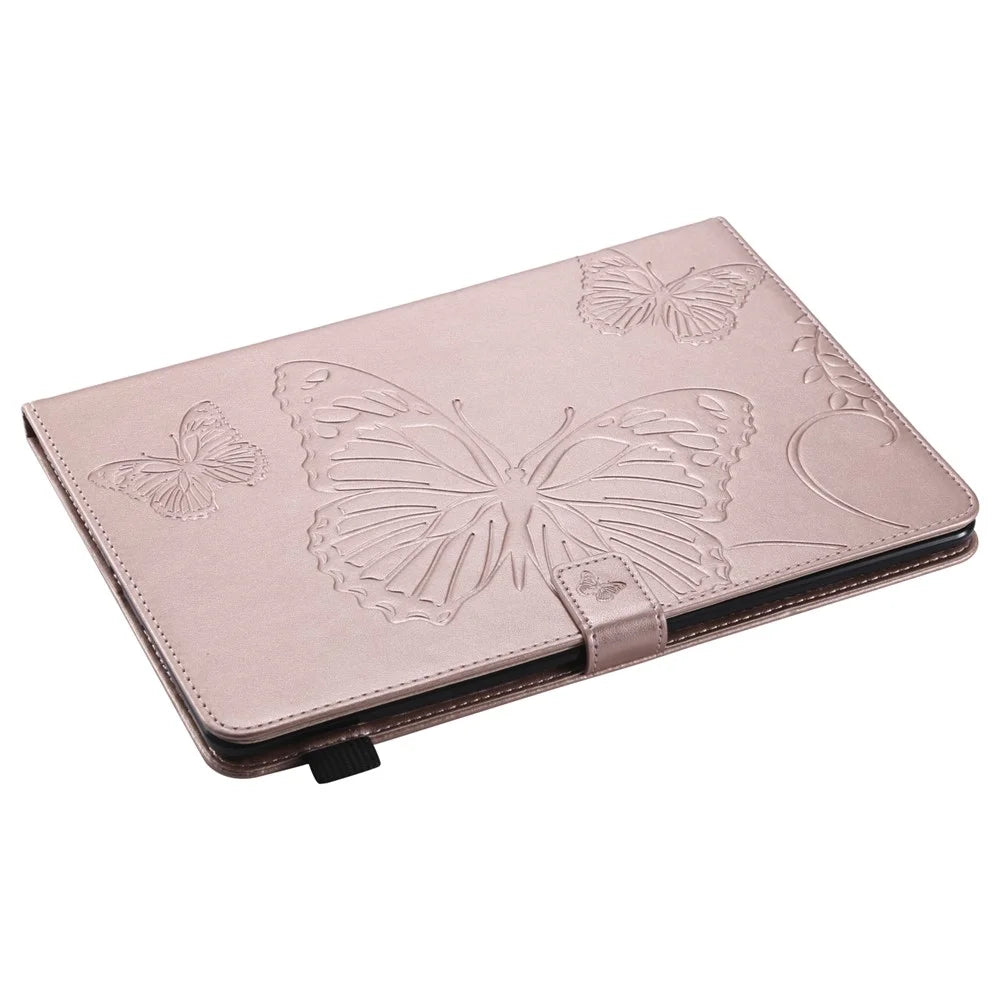 KT Tablet Series-3 Imprint Butterfly Flower Stand Wallet Leather Shell for iPad Air 10.5 (2019)/Pro 10.5 (2017) - Rose Gold - 4