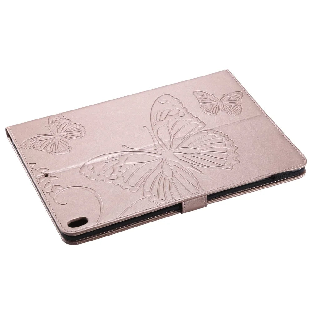 KT Tablet Series-3 Imprint Butterfly Flower Stand Wallet Leather Shell for iPad Air 10.5 (2019)/Pro 10.5 (2017) - Rose Gold - 5