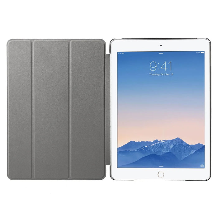 PU Leather Tablet Case with Tri-fold Stand for iPad Air 2 Dual Angles Stand Design Tablet Case - Black - 2