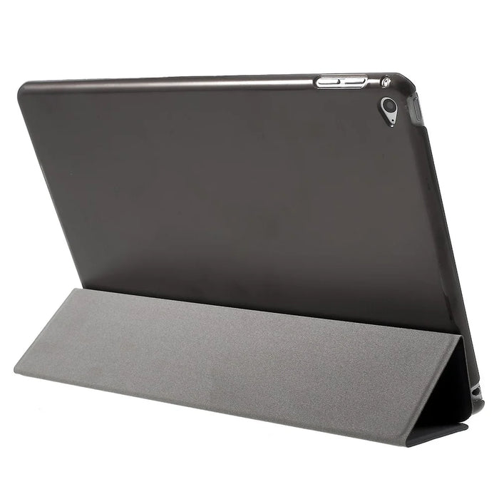 PU Leather Tablet Case with Tri-fold Stand for iPad Air 2 Dual Angles Stand Design Tablet Case - Black - 4