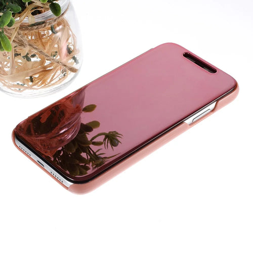 For iPhone XR Flip Leather Cover with Stand Full Body Protective Phone Case - Rose Gold - 1