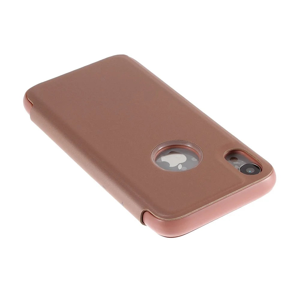 For iPhone XR Flip Leather Cover with Stand Full Body Protective Phone Case - Rose Gold - 4