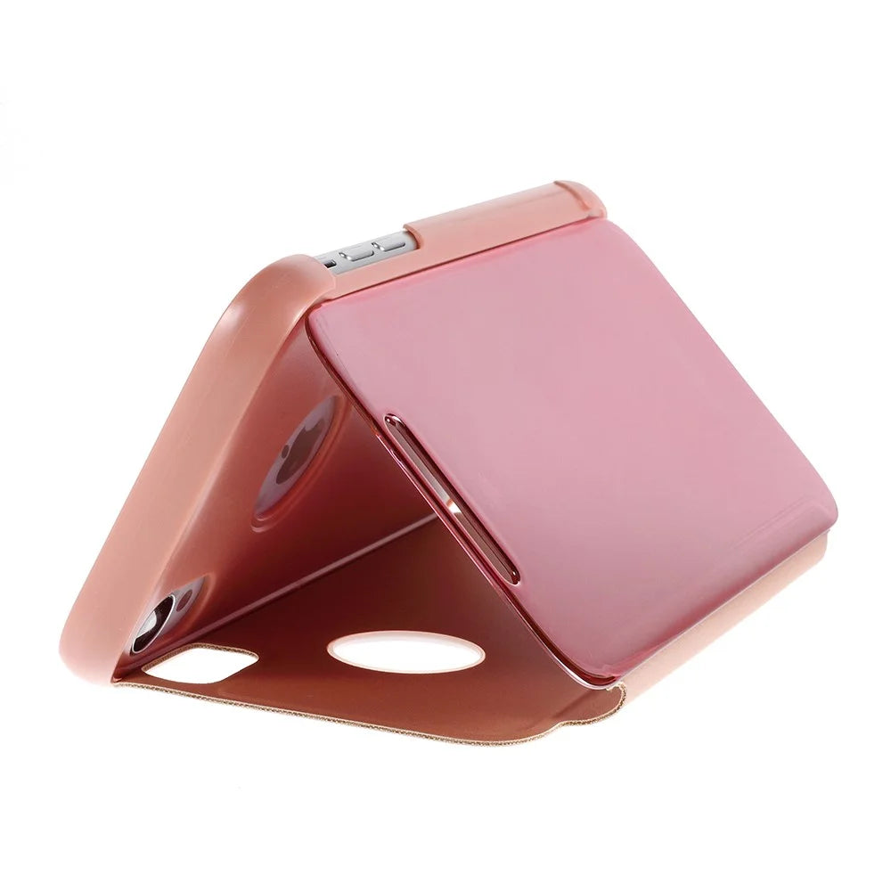 For iPhone XR Flip Leather Cover with Stand Full Body Protective Phone Case - Rose Gold - 6