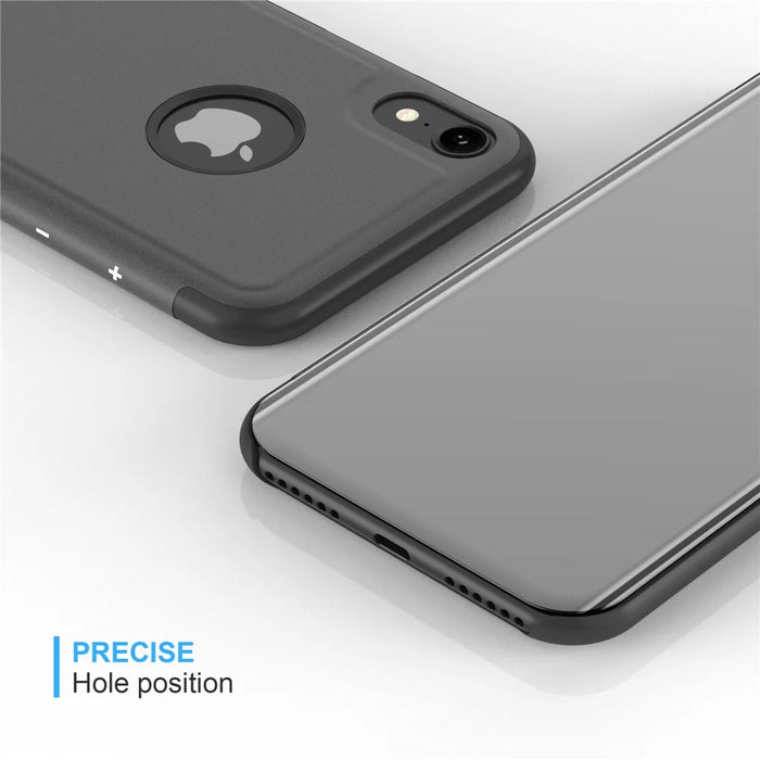 For iPhone XS Max Flip Leather Cover with Stand Full Body Protective Phone Case - Black - 3