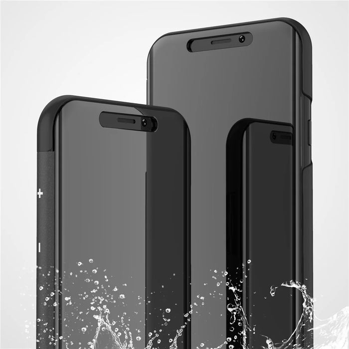 For iPhone XS Max Flip Leather Cover with Stand Full Body Protective Phone Case - Black - 4