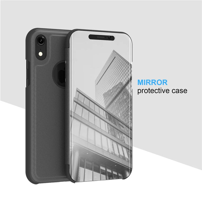 For iPhone XS Max Flip Leather Cover with Stand Full Body Protective Phone Case - Black - 5