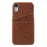 Double Card Slots Holders PU Leather Coated PC Cell Phone Casing for iPhone XR 6.1-inch - Coffee - 2