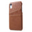 Double Card Slots Holders PU Leather Coated PC Cell Phone Casing for iPhone XR 6.1-inch - Coffee - 4