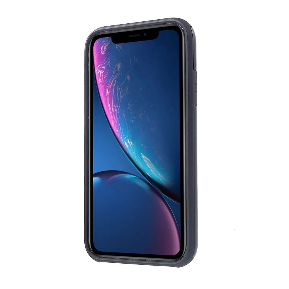 Plastic + TPU Hybrid Cover with Card Slot for iPhone XR 6.1 inch - Black - 2