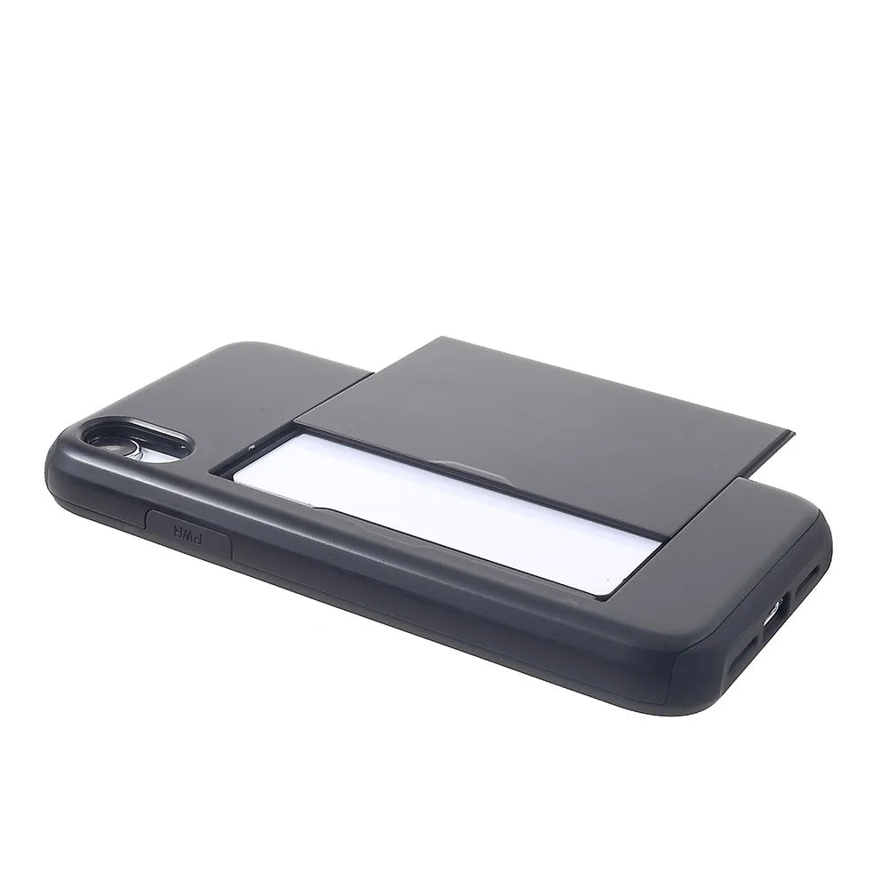 Plastic + TPU Hybrid Cover with Card Slot for iPhone XR 6.1 inch - Black - 4