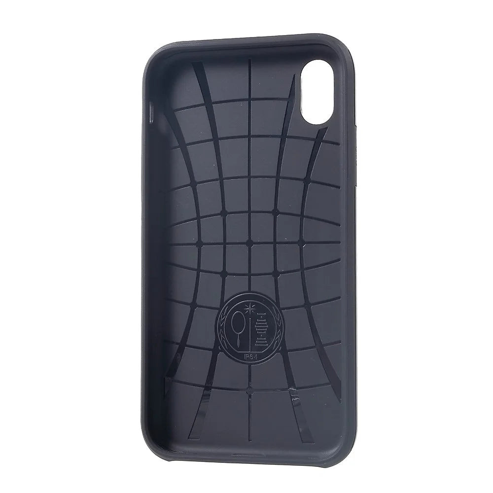 Plastic + TPU Hybrid Cover with Card Slot for iPhone XR 6.1 inch - Black - 5