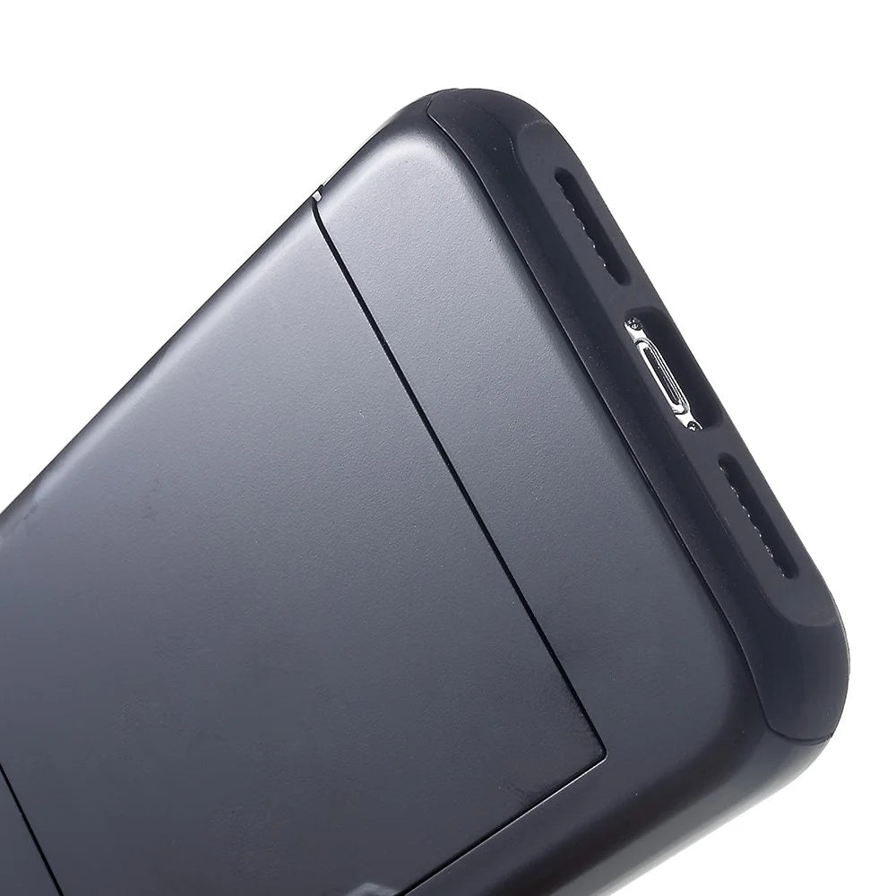 Plastic + TPU Hybrid Cover with Card Slot for iPhone XR 6.1 inch - Black - 6