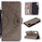 Imprinted Mandala Pattern Wallet Leather Case for iPhone XS Max 6.5 inch - Grey - 1