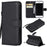 For iPhone 7 / 8 / SE (2022) / SE (2020) Case Solid Color Leather Mobile Cover Wallet Stand with Strap - Black - 1