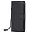For iPhone 7 / 8 / SE (2022) / SE (2020) Case Solid Color Leather Mobile Cover Wallet Stand with Strap - Black - 2