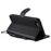 For iPhone 7 / 8 / SE (2022) / SE (2020) Case Solid Color Leather Mobile Cover Wallet Stand with Strap - Black - 7