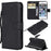 For iPhone SE / 5s / 5 Case Solid Color Leather Mobile Cover Wallet Stand with Strap - Black - 1