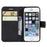 For iPhone SE / 5s / 5 Case Solid Color Leather Mobile Cover Wallet Stand with Strap - Black - 6