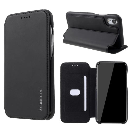 LC.IMEEKE Retro Style Leather Case with Card Holder for iPhone XR 6.1 inch - Black - 1