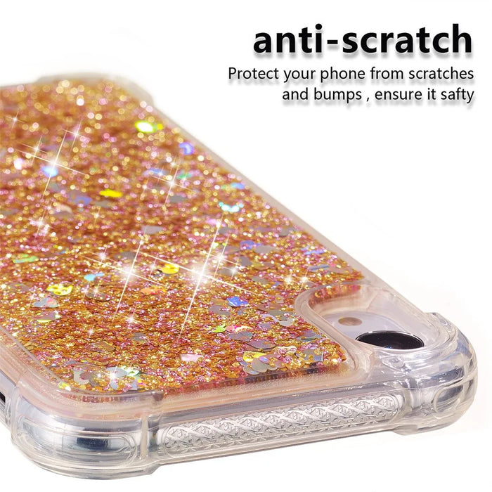 Glitter Powder Quicksand Shockproof TPU Phone Casing for iPhone XR 6.1 inch - Gold - 3