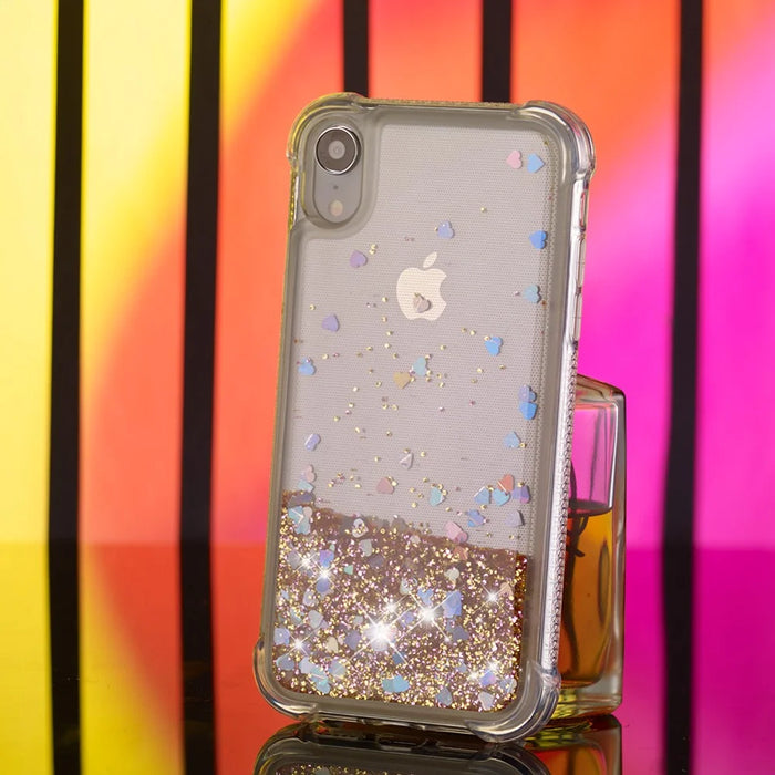 Glitter Powder Quicksand Shockproof TPU Phone Casing for iPhone XR 6.1 inch - Gold - 5