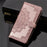 Imprinted Half Mandala Flower Wallet Leather Cell Phone Case for iPhone XS Max 6.5 inch - Rose Gold - 1
