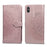 Imprinted Half Mandala Flower Wallet Leather Cell Phone Case for iPhone XS Max 6.5 inch - Rose Gold - 2