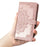 Imprinted Half Mandala Flower Leather Wallet Stand Phone Casing for iPhone XR 6.1 inch - Rose Gold - 7