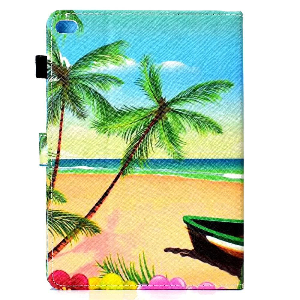 Pattern Printing Stand Leather Tablet Case for iPad 9.7 (2018)/9.7 (2017)/Air 2/Air - Seaside - 4