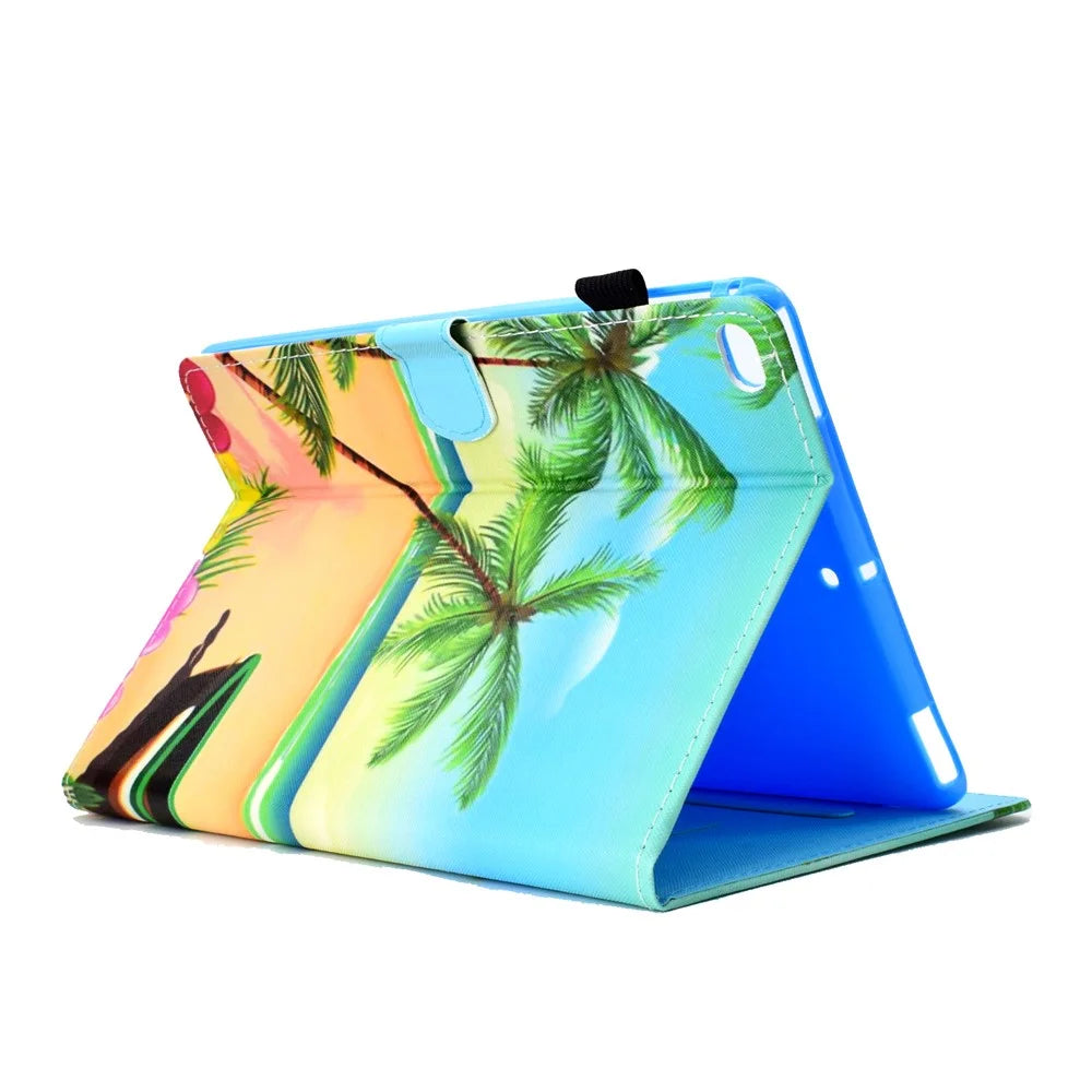 Pattern Printing Stand Leather Tablet Case for iPad 9.7 (2018)/9.7 (2017)/Air 2/Air - Seaside - 5