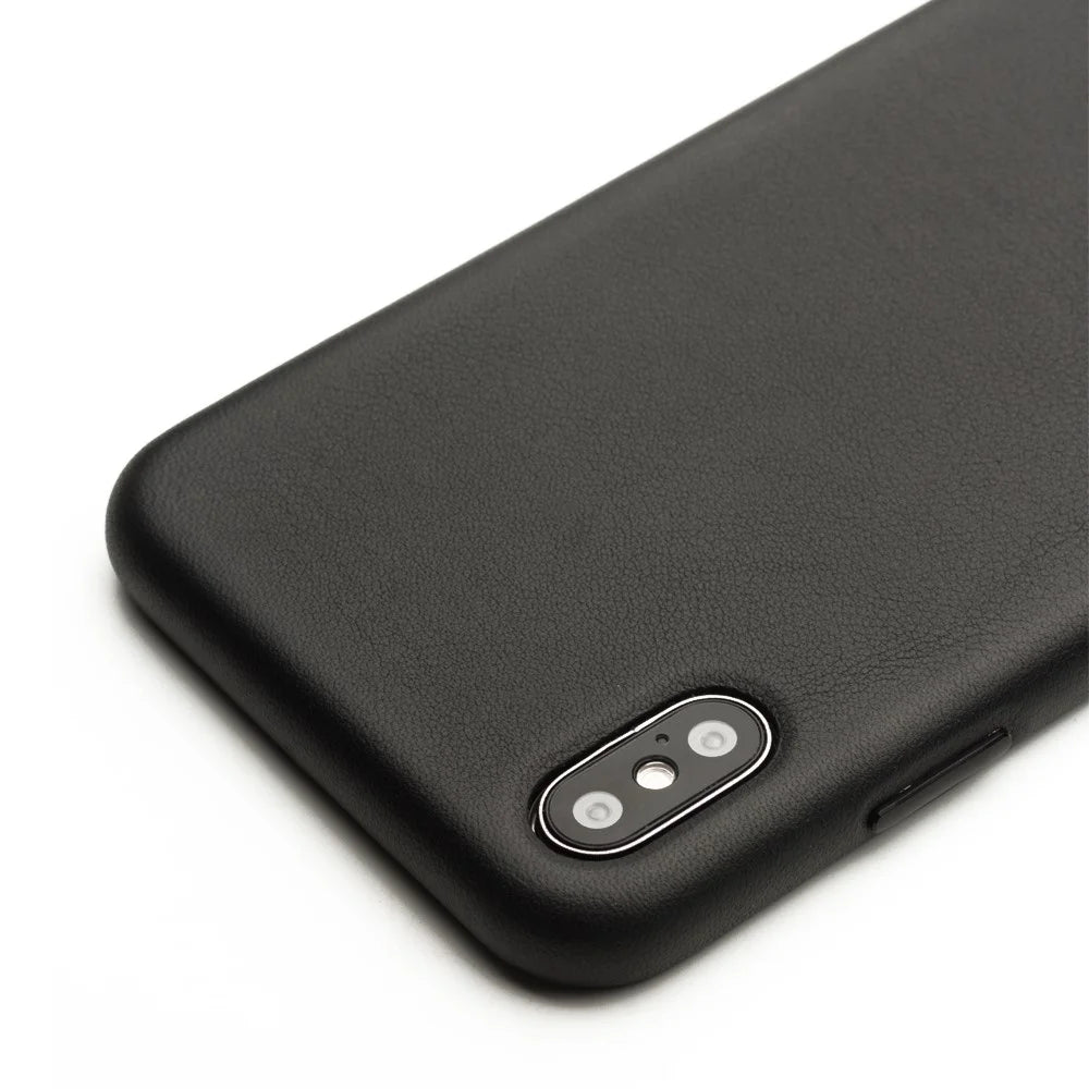 QIALINO Genuine Leather Coated PC Phone Casing for iPhone XS Max 6.5 inch - Black - 3