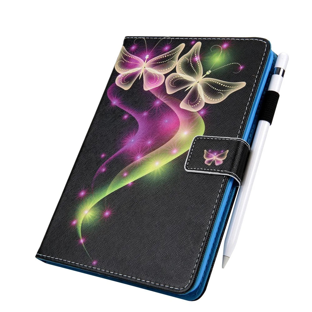 Pattern Printing Leather Cover Wallet Stand Shell for iPad 9.7 (2018)/9.7 (2017)/Air 2/Air - Beautiful Butterfly - 3