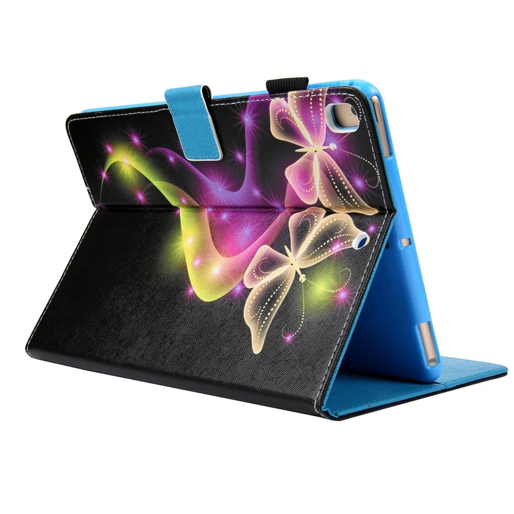 Pattern Printing Leather Cover Wallet Stand Shell for iPad 9.7 (2018)/9.7 (2017)/Air 2/Air - Beautiful Butterfly - 6