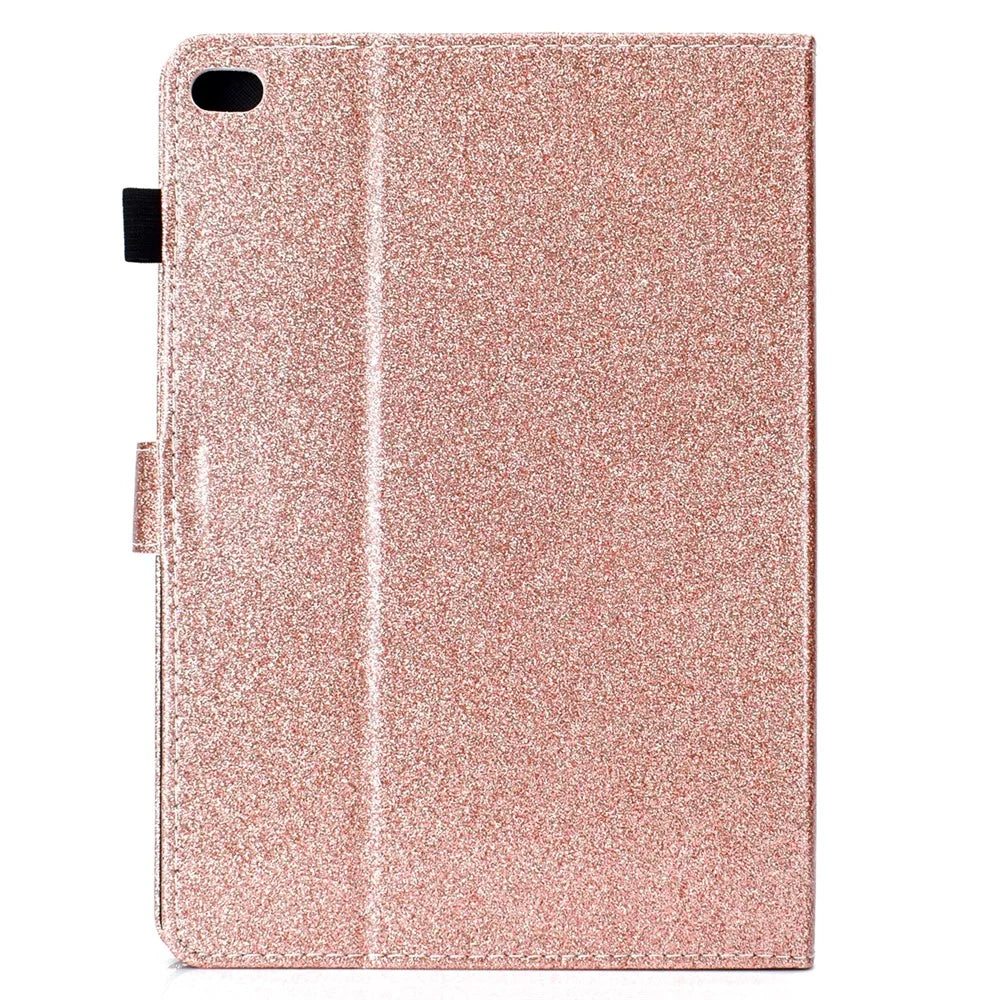 Flash Powder Card Holder PU Leather Stand Flip Shell for iPad 9.7-inch (2018) / 9.7-inch (2017) / Air 2 / Air - Rose Gold - 3