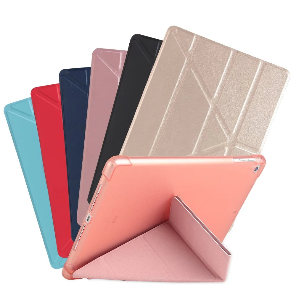 Origami Stand Smart PU Leather Case with Pen Slot for iPad 9.7-inch (2018)/9.7-inch (2017)/Air 2/Air - Black - 3