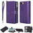 For iPhone 8 Plus / 7 Plus / 6s Plus / 6 Plus KT Multi-functional Series-4 Detachable 2-in-1 TPU + Zipper Wallet Stand Leather Portable Case - Purple - 1