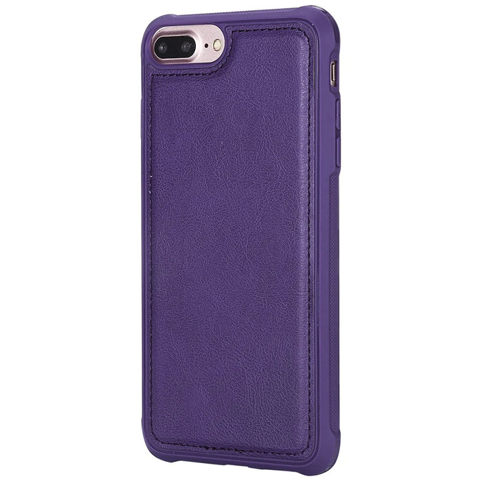 For iPhone 8 Plus / 7 Plus / 6s Plus / 6 Plus KT Multi-functional Series-4 Detachable 2-in-1 TPU + Zipper Wallet Stand Leather Portable Case - Purple - 6