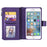 For iPhone 8 Plus / 7 Plus / 6s Plus / 6 Plus KT Multi-functional Series-4 Detachable 2-in-1 TPU + Zipper Wallet Stand Leather Portable Case - Purple - 7