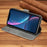 DG.MING Retro Style Leather Stand Case with Card Slots for iPhone XR 6.1 inch - Grey - 4