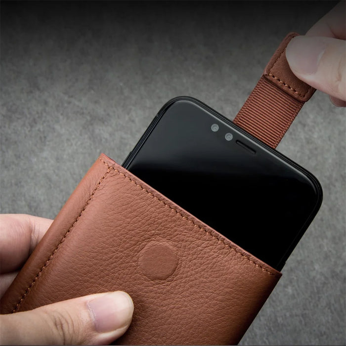 QIALINO Cowhide Leather Pouch Wallet Phone Cover for iPhone XS Max 6.5 inch - Brown - 3