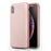 QIALINO Classic Litchi Texture Calf Skin Genuine Leather Coated PC Back Shell for iPhone XS Max 6.5 inch - Pink - 1