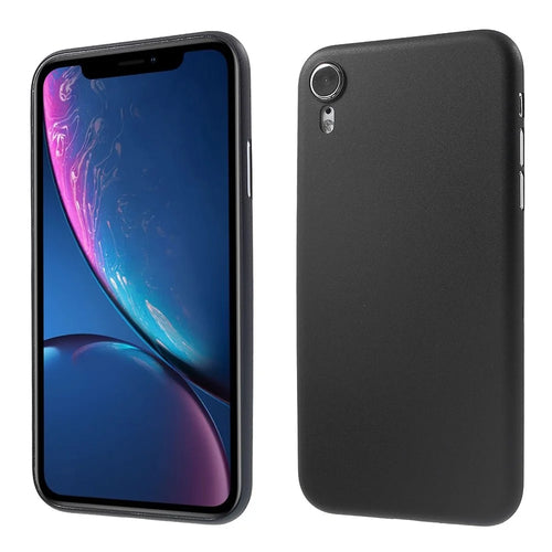 Ultra-Thin Matte Plastic Back Phone Case for iPhone XR 6.1 inch - Black - 1